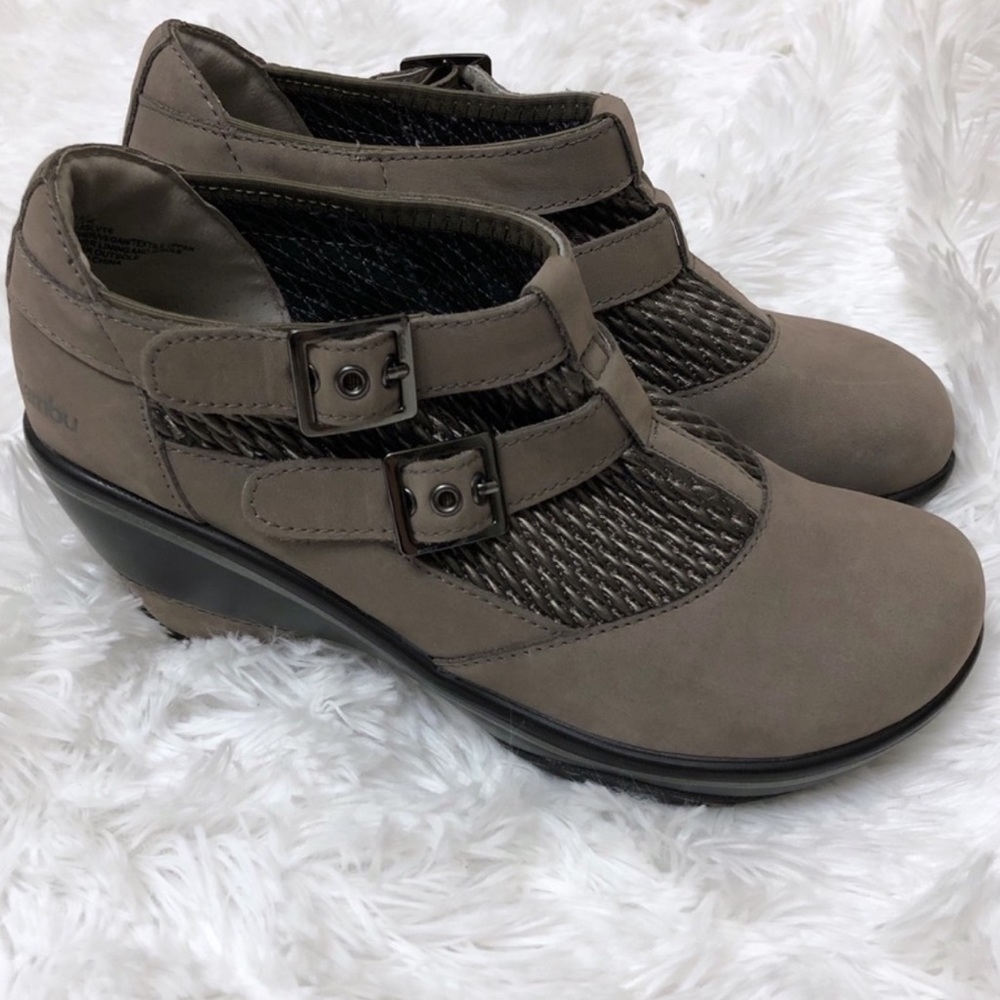 Gray Jambu J-41 JBU Silvie Ankle Bootie Clog Klog garden heel water resistant